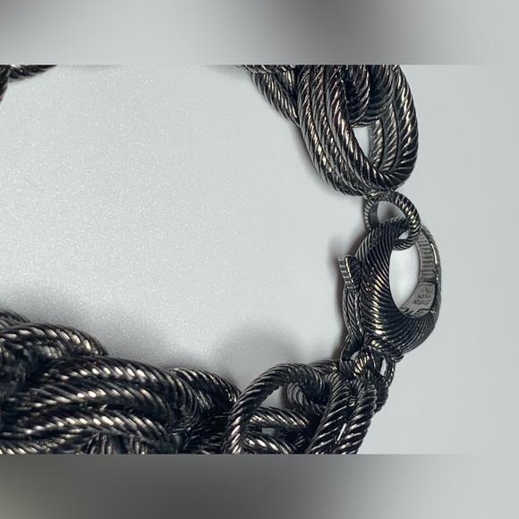 Vintage BRONZE Milor Italian Stainless Steel Dark Heavy Brushed Link Bracelet - Picture 6 of 16